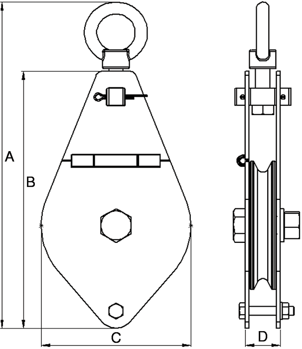 Snatch Type Pulley Blocks – with Swivel Oval Eye