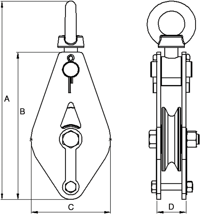 Non-Snatch Pulley Blocks – with Swivel Hook