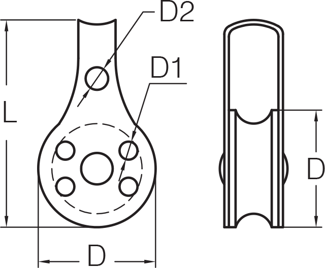 Light Duty Single Pulleys – with Fixed Eye