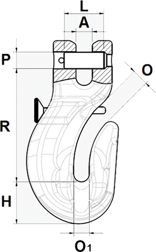 Grade 100 Clevis Safety Grab Hook