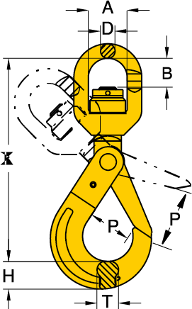 Grade 80 Swivel Self-Locking Hook (Ball Bearing)