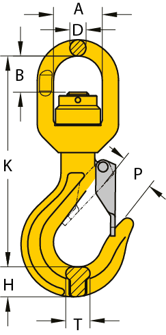 Grade 80 Eye Swivel Sling Hook (Ball Bearing)