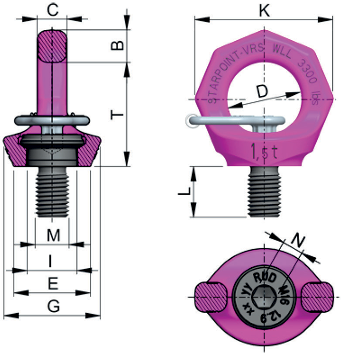Starpoint Eye Bolt – VRS-F with Key