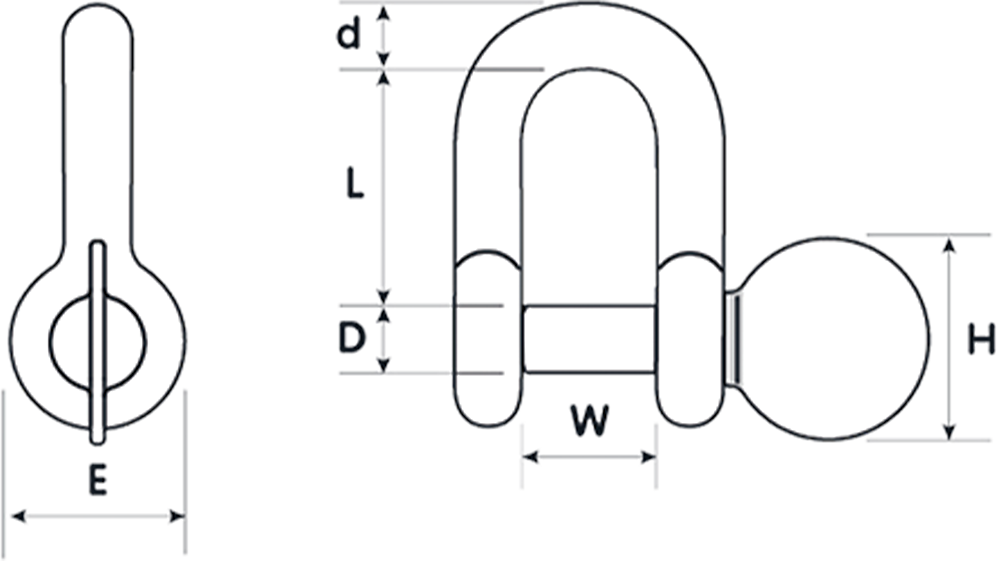 NU-D Hot Dip Galvanised Alloy Dee Shackles – Screw Pin
