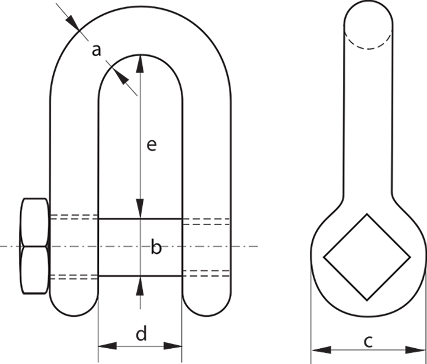Self Colour Dee Trawl Shackles – Square Head Screw Pin