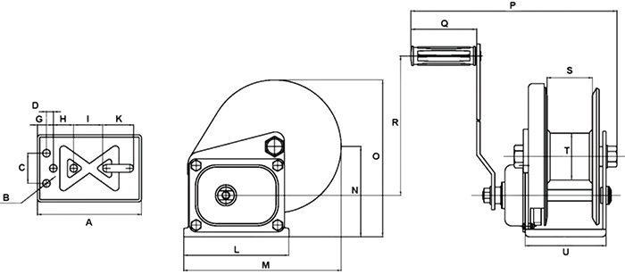 Noiseless Hand Brake Winches – Powder Coated