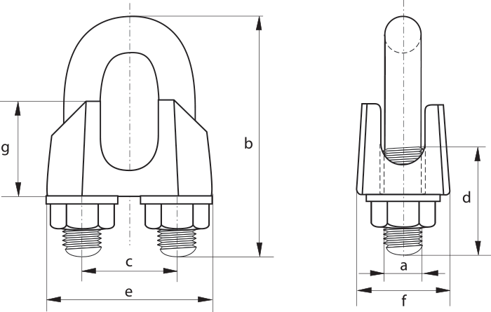 Electro-Galvanised Regular Duty Grips to EN13411-5 Type A